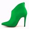 Pointed Toe Stiletto Heels Matte Back Zipper Ankle Highs Booties - Dark Green