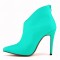 Pointed Toe Stiletto Heels Matte Back Zipper Ankle Highs Booties - Green