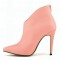 Pointed Toe Stiletto Heels Matte Back Zipper Ankle Highs Booties - Pink