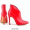 Pointed Toe Stiletto Heels Matte Back Zipper Ankle Highs Booties - Apricot