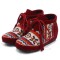 Round Toe Hand Sewing Stitch Decorated Lace Up Kilim Pattern Colorful Ethnic Flats - Red