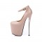 Fly High Peep Toe Platform Stiletto Heels Summer Party Pumps with Ankle Strap - Nude