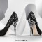 Pointed Toe Stiletto Flower Leaf Heels Elegant Silk Fabric Pumps - Champagne Silk