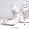 Pointed Toe Stiletto Flower Leaf Heels Elegant Silk Fabric Pumps - Champagne Silk