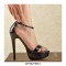 Peep Toe Stiletto Heels Platforms Ankle Buckle Straps Pumps - Silver