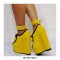 Peep Toe Ankle Buckle Straps Ribbon Platforms Wedges - Purple