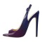 Peep Toe Stiletto Heels Slingback Shade Sandals - Blue Purple Patent