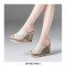 Peep Toe Platforms Breathable Wedges Summer Slip On Sandals - Beige