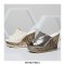 Peep Toe Platforms Breathable Wedges Summer Slip On Sandals - Beige