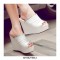 Peep Toe Platforms Crystal Decorated Wedges Summer Slip On Sandals - White