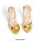 Stiletto Heels Peep Toe Chain Decorated Ankle Strap Dorsay Pumps - Gold