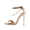 Stiletto Heels Peep Toe Chain Decorated Ankle Strap Dorsay Pumps - Peach Gold