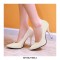 Pointed Toe Stiletto Heels Patent Pumps - Beige