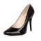 Pointed Toe Stiletto Heels Patent Pumps - Black