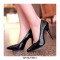 Pointed Toe Stiletto Heels Patent Pumps - Black