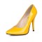 Pointed Toe Stiletto Heels Patent Pumps - Yellow