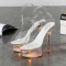 Light Up Italian Heels Peep Toe Ankle Strap Glowing Platform 6 Inch Heel Sandals - Gold