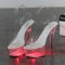 Light Up Italian Heels Peep Toe Ankle Strap Glowing Platform 6 Inch Heel Sandals - Red