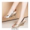 Peep Toe Back Straps Sweet Heart Wedges Sandals - Gold