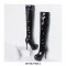 Stiletto Heels Round Toe Side Zipper Platform Knee High Boots - Black