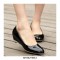 Round Toe Wedding Party Wedges Pumps - Black