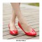 Round Toe Wedding Party Wedges Pumps - Red