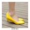 Round Toe Wedding Party Wedges Pumps - Yellow