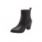 Chunky Heels Pointed Toe Snake Print Ankle Boots with Side Zipper - Black