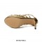 Stiletto Heels Ankle Straps Fretwork Patent Back Zipper Pumps - Gold