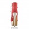 Stiletto Heels Round Toe Lace Up Platform Canvas Chuck Booties with Side Zipper - Red