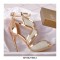 Stiletto Heels Peep Toe Ankle Straps Mesh Pumps Sandals - Gold