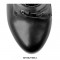 Round Toe Platform Side Zipper Metal Buckle Straps Ankle Stiletto Boots  - Black