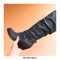 Chunky Heels Pointed Toe Western Cowboy Pull On Rustic Knee High Boots - Black