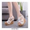 Peep Round Toe Ankle Buckle T-Straps Wedges Heels Platforms Sandals - White