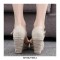 Slope Round Toe Buckle Straps Wedges Heels Platforms Sandals - Beige
