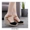 Slope Round Toe Buckle Straps Wedges Heels Platforms Sandals - Black