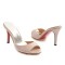 Stiletto Heels Peep Toe Summer Style Casual Part Beach Slipper Sandals - Apricot Tan Patent