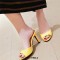 Stiletto Heels Peep Toe Summer Style Casual Part Beach Slipper Sandals - Yellow Patent