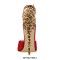 Pointed Toe Ankle Buckle Straps Leopard Pattern Stilettos Pumps Sandals - Red