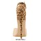 Pointed Toe Ankle Buckle Straps Leopard Pattern Stilettos Pumps Sandals - Tan