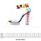 Peep Toe Strange Chunky Stiletto Heels Ankle Buckle Straps Back Zipper Platforms Sandals - Black