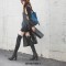 Pointed Toe Chunky Heels Over the Knee Denim Boots - SkyBlue
