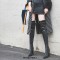 Pointed Toe Chunky Heels Over the Knee Denim Boots - SkyBlue