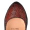 Round Toe Stiletto Heels Platforms Glossy Sequins Pumps - Red Faux Leather