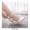 Pointed Toe Ankle Buckle Straps Lace Decorated Point Heels Wedding Dorsay Pumps - White
