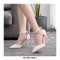 Pointed Toe Ankle Buckle Straps Lace Decorated Point Heels Wedding Dorsay Pumps - White