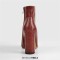 Pointed Toe Chunky Heels Crocodile Pattern Ankle Highs Boots - Brown Faux Leather