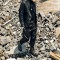 Round Toe Punk Rock Style Genuine Spliced Leather Mid Calf Handmade Ankle Highs Zipper Unisex Boots - Black