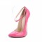 Pointed Toe Stiletto Heels Ankle Buckle Straps Pumps - Pink Patent