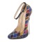 Pointed Toe Stiletto Heels Ankle Buckle Straps Patchwork Pattern Pumps - SkyBlue Patent